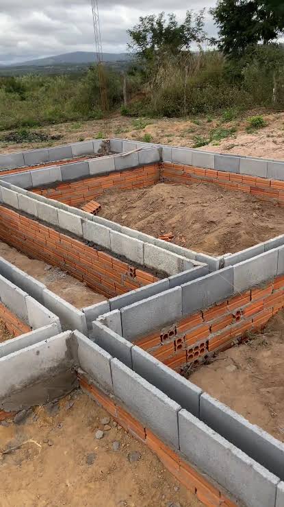 Bloco para fundação e baldrame